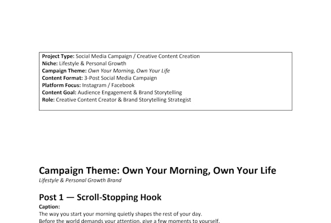 write social media content and captions